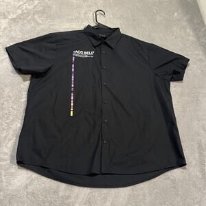 Taco Bell Shirt Mens Extra Large Black Short Sleeve Button Up Uniform Work Crew